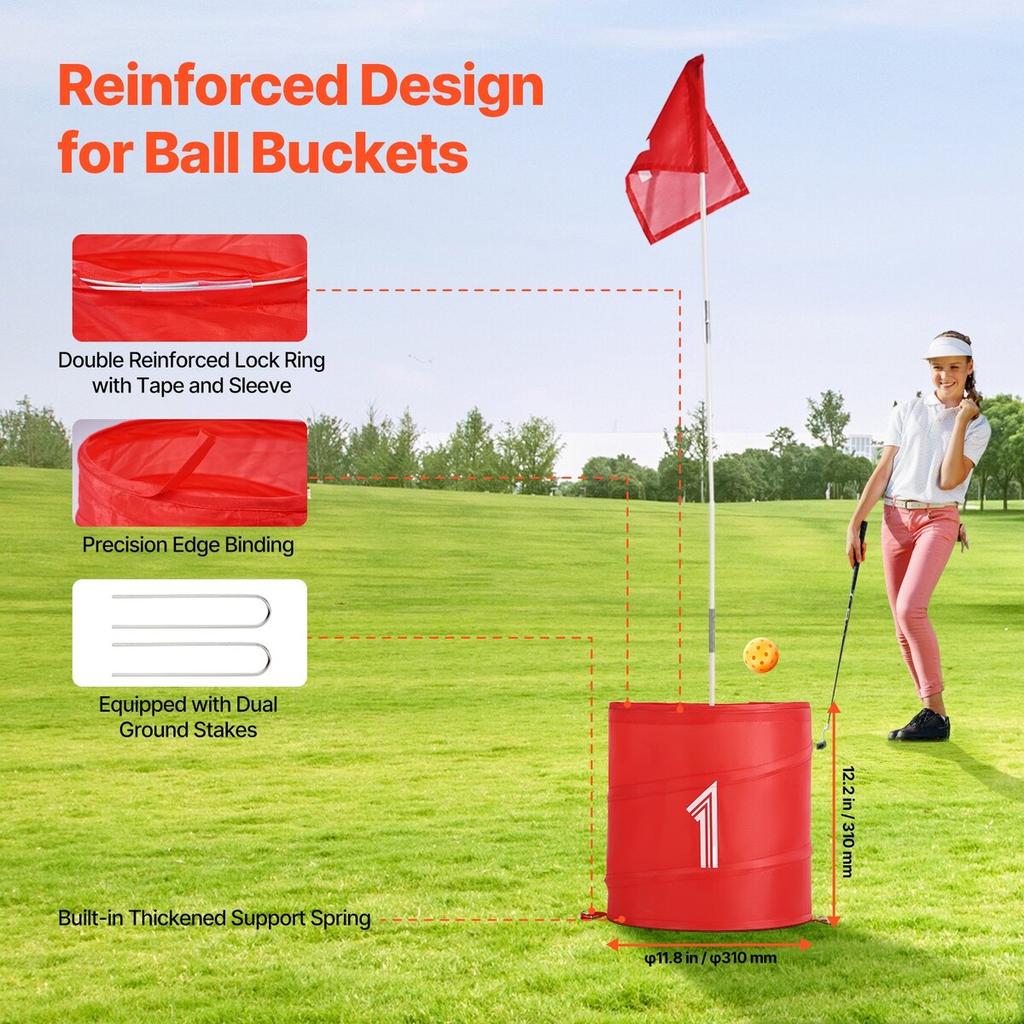 Backyard Golf Game 3 Hole Portable Bucket Golf Game for Kids and Adults