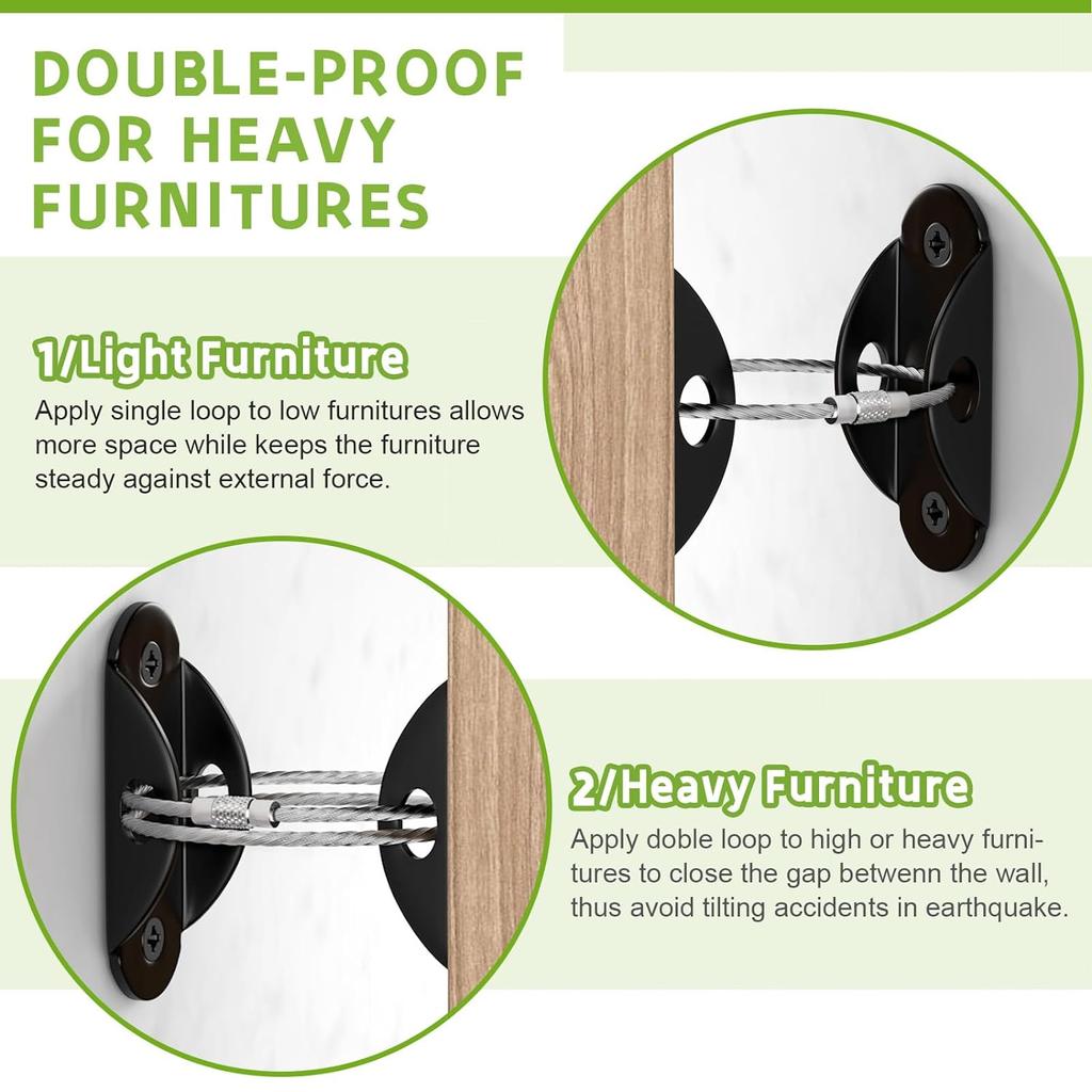 Furniture Anchors Furniture Straps For Baby Proofing Prevent Falling Counter Tip Earthquake Straps For Child Toddlers Kids Safety
