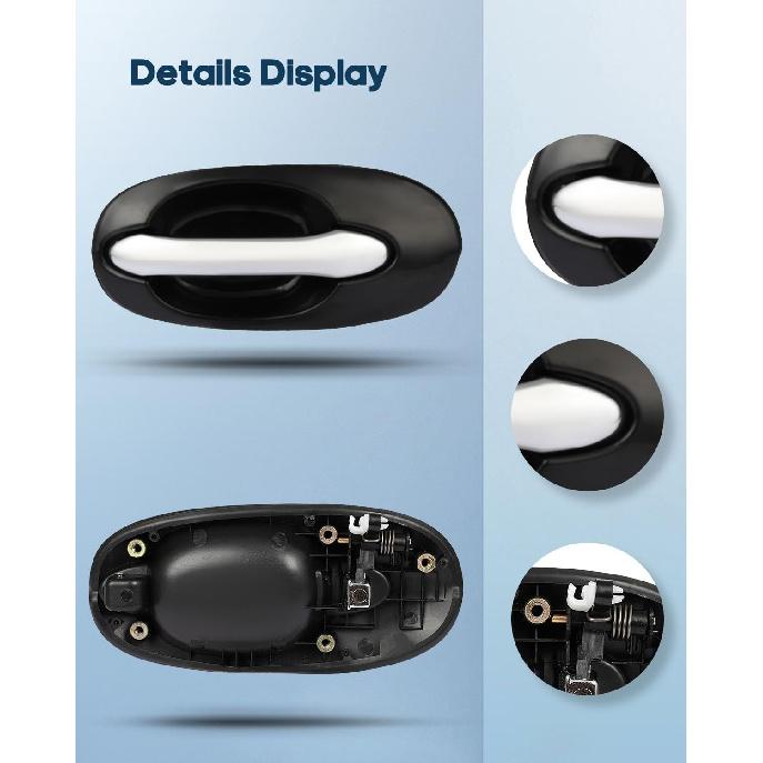 ECCPP Exterior Door Handles 2002-2005 for Kia for Sedona Outer Replacement Rear Driver Left Passenger Right Door Handles 2 PCS Chrome/Black