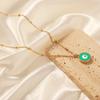 New Retro Chic Titanium Steel Gold-plated Enamel Devil's Eye Pendant Necklace