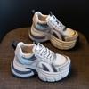 Fashion Sneakers for Women 2025 Spring Autumn with Thick Soles Increased Height Inside Breathable Mesh Dad Shoes Womens Vulcanized Shoes