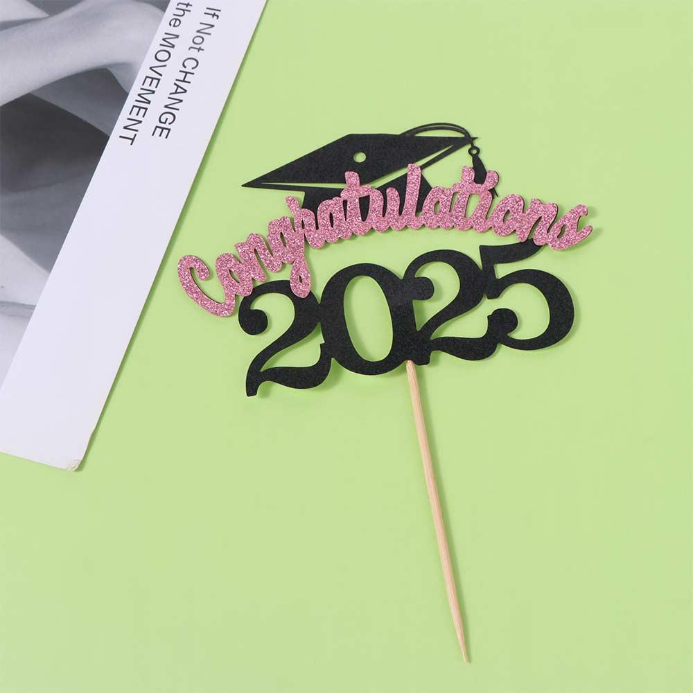 5pcs Handmade 2025 Graduation Cake Topper Set Graduation Cupcake Toppers  Party Cake Decorations