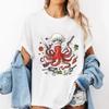 Octopus Chef T-Shirt Funny Octopus Cooking T Shirt Men Women Funny Chef Tshirt Sushi Cotton Short Sleeve Round Neck Tshirts