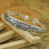Ethnic Tibetan Miao Silver Vintage Carved Open Bangle Women's Jewelry