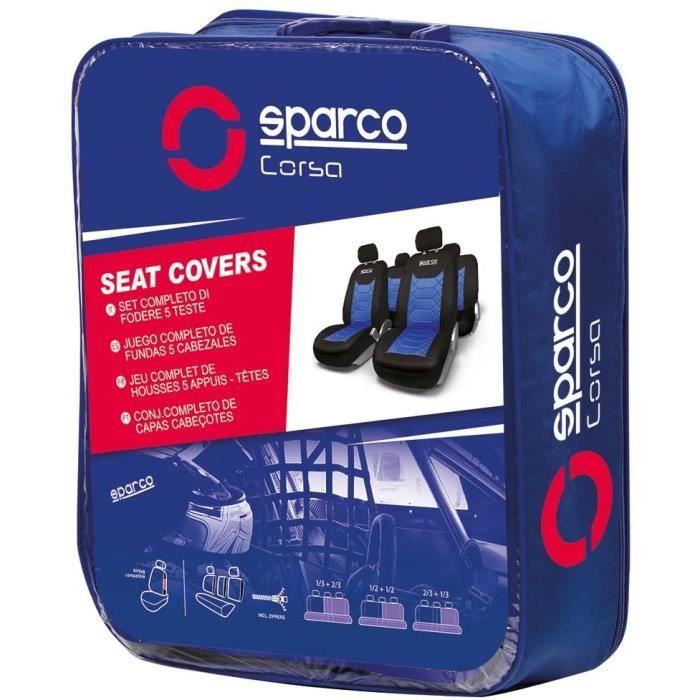 Housses de siège - sparco - bk - polyester 100% - universel - compatible airbags
