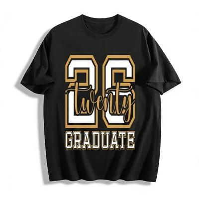 Class of 2026 Graduate Varsity Style Printed Casual Top Pure Cotton T-shirt