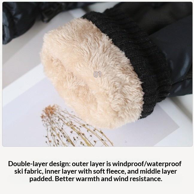 Customized Polyester Ski Mittens Built Wrist Support Shock Absorption Waterproof Split Finger Light Snowboarding