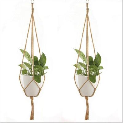 Blumentopf Hanfseil Hängenetz Stroh Makramee Pflanzenhänger Blumentopf Gartenhalter Beine Hängeseil Korb Balkon Dekor