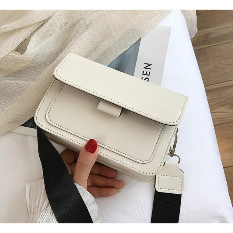 Small Bag Women's Spring New Trendy Versatile Wide Shoulder Strap Small Square Bag Retro Single Shoulder Crossbody