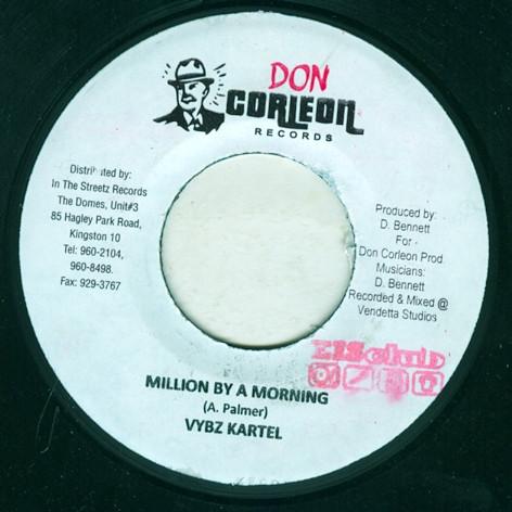 

7inch Record VYBZ KARTEL - Million By Morning NONE Don Corleon Rec 2008 Jamaica Reggae, Ska & Dub Used