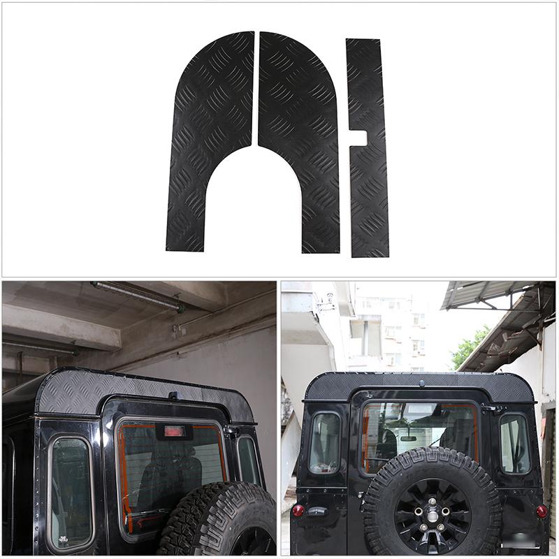 For Land Rover Defender 90 110 130 2004-19 Aluminum Alloy Car Rear Trunk Side Window Glass Frame Cover Trim Sticker Accessories