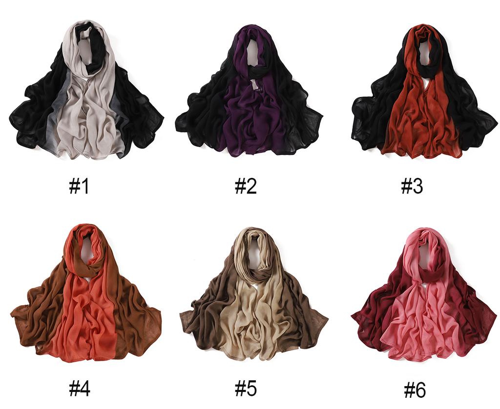 New Ombre Cotton Rayon Hijab Scarf Lady High Quality Wraps And Shawls Musulman Headband Islamic Headscarf Turban Ramadan Islam