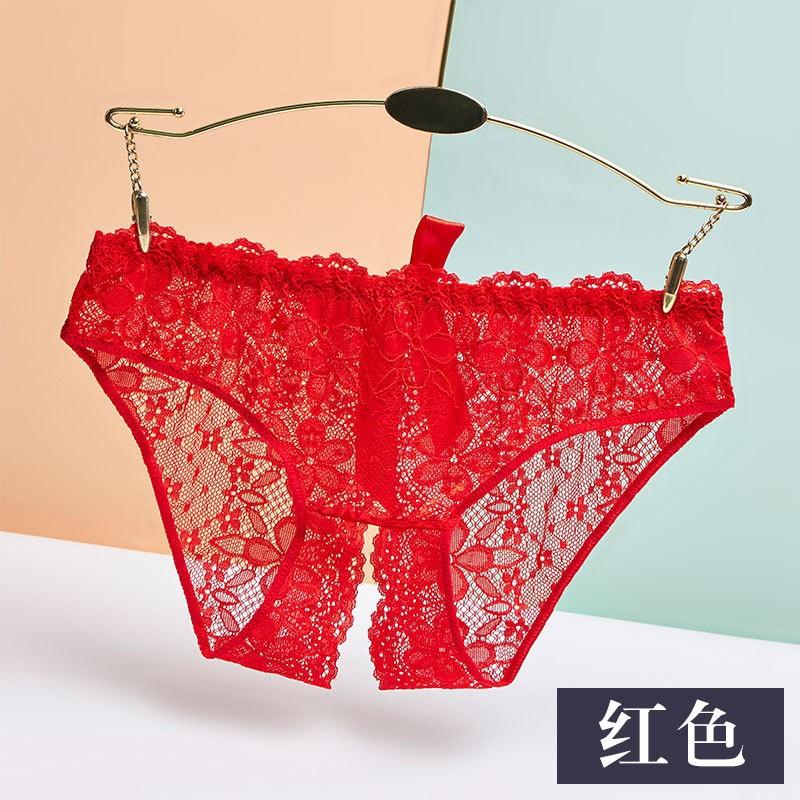 Fan Lei, sexy underwear women's lace panties low waist thin open gear free thong briefs d033