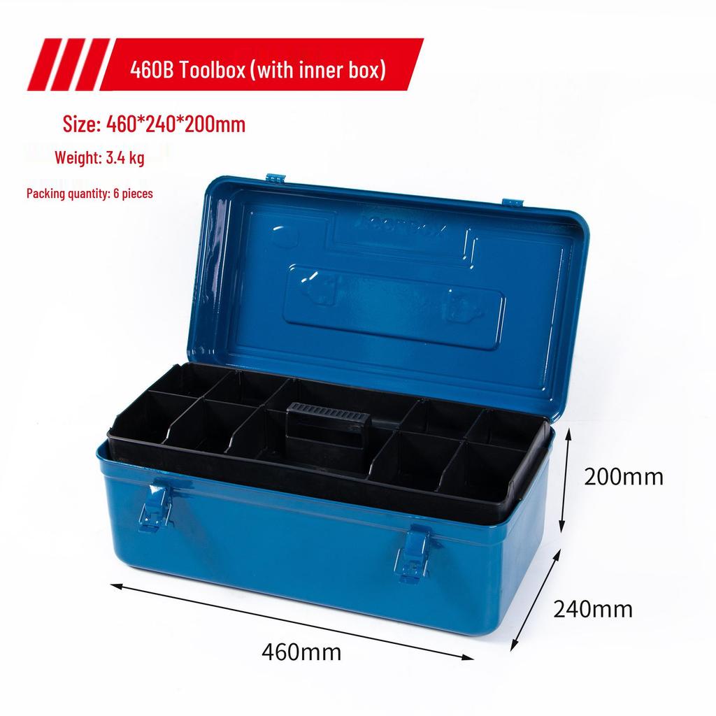 Industrial Grade Large Capacity Portable Toolbox with Multifunctional Storage for Automotive Repair