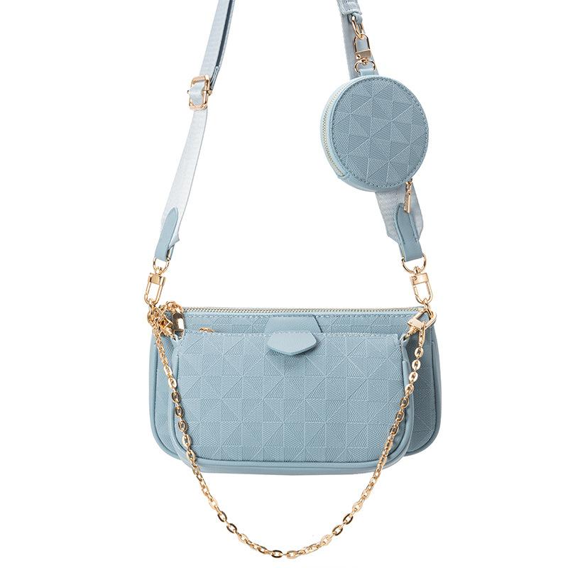 Women's Embossed Windmill Flower Single Shoulder Crossbody Bag Three In One Armpit Bag Versatile Fashion Three Piece Set