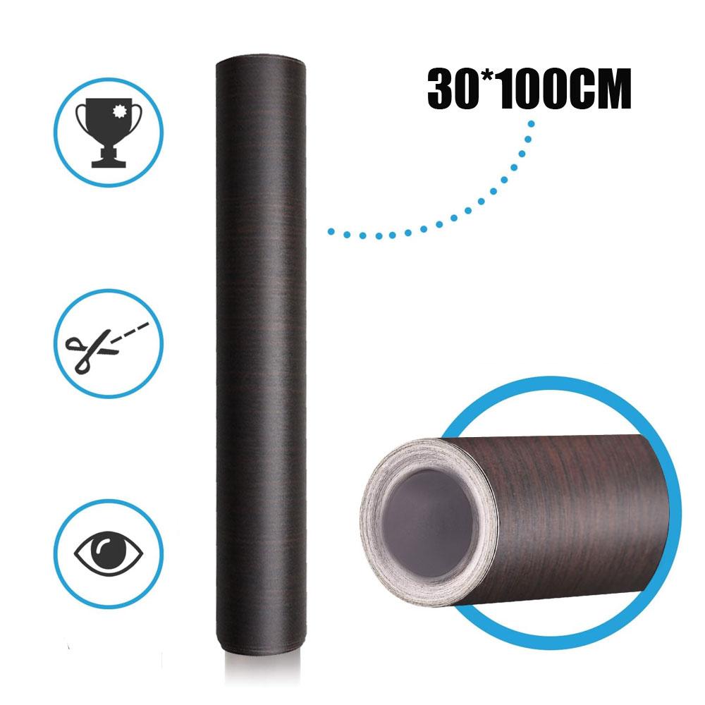 1Pc 30CM*100CM New PVC Self-adhesive Sticker Wood Grain Textured Vinyl Wrap Decal DIY Car Styling Film Car Interior Accessories