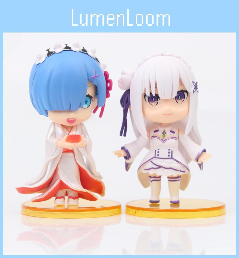 High Quality Pvc Rem Collectible Figures Set Of Six Q Version Adorable Kimono Models