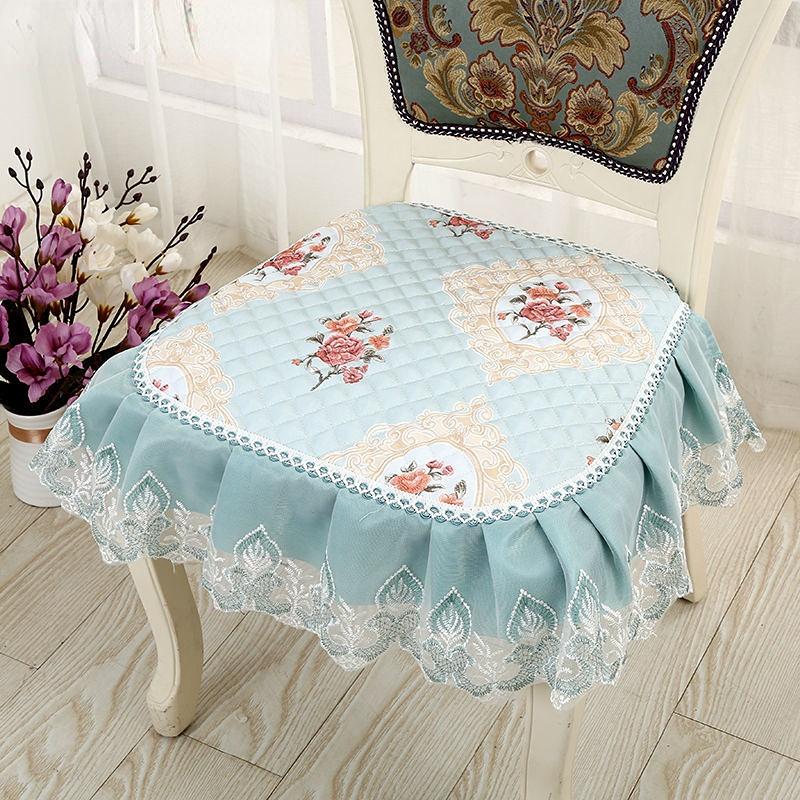Dining Chair Cushion European Printed Seat Cushions with Lace Quality Four Seasons Stool Seat Mat Non-slip Buttocks Pad