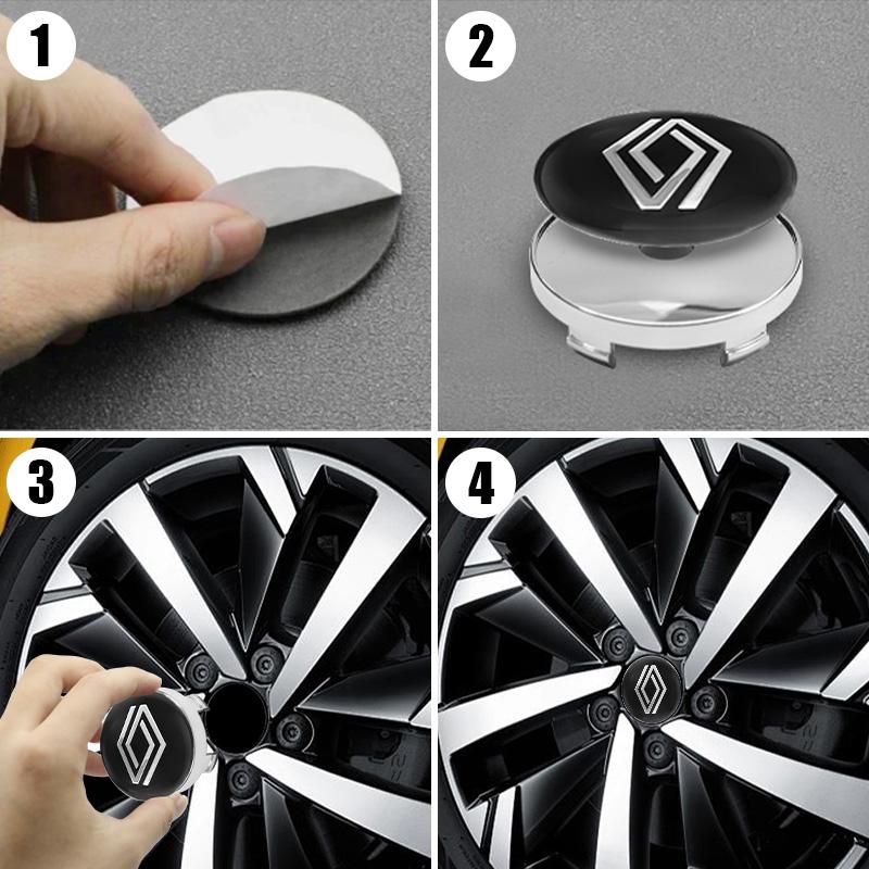 For Renault 2026 New Hub Caps 4PC 60mm Car Wheel Center Hub Cap Auto Rim Cover Emblem Badge For Renault Megane 2 3 Clio Duster K