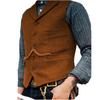 Herren Herbst Business Slim-Fit Einreiher Weste Unifarbene Revers Bankettweste