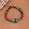 Ethnisches Retro Nepalesisches Tibetisches Handgewebtes Türkis Perlen Damenarmband