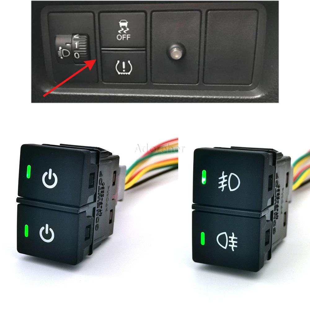 1 PC Car Power LED Light Front Rear Fog Lamps Music Mirror Heating Dual Control On Off Switch Button with Wire for Honda Switches4