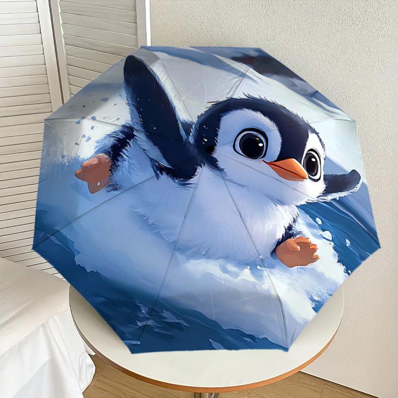1PC Penguin Snow Umbrella-8-Rib Reinforced Portable Folding Travel Suitable for All Seasons Outdoor Daily Use Is an Ideal Choice -F356