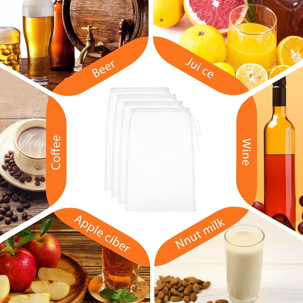 Nylon Filter Bags Gauze Ultra Fine Kitchen Household Juice Wine Coffee Filter Bags Dregs Separator Ultra Dense Leakage Bags