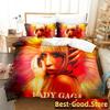 3D Lady Gaga Beding Set Printed Bed Linen Set With Pilowcase Bed Soft Duvet Cover Soft Single Double Quen Super King-Sized Dimensionsd Dimensions Boys