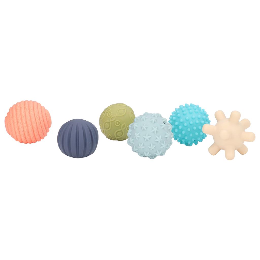 6pcs Baby Textured Sensory Ball Set Children Portable Soft Multicolor Squeeze Ball Toy 6 Month