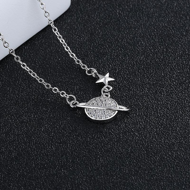 Cute Globe Chain Necklace Women's Popular Collarbone Chain Neck Chain Jewelry