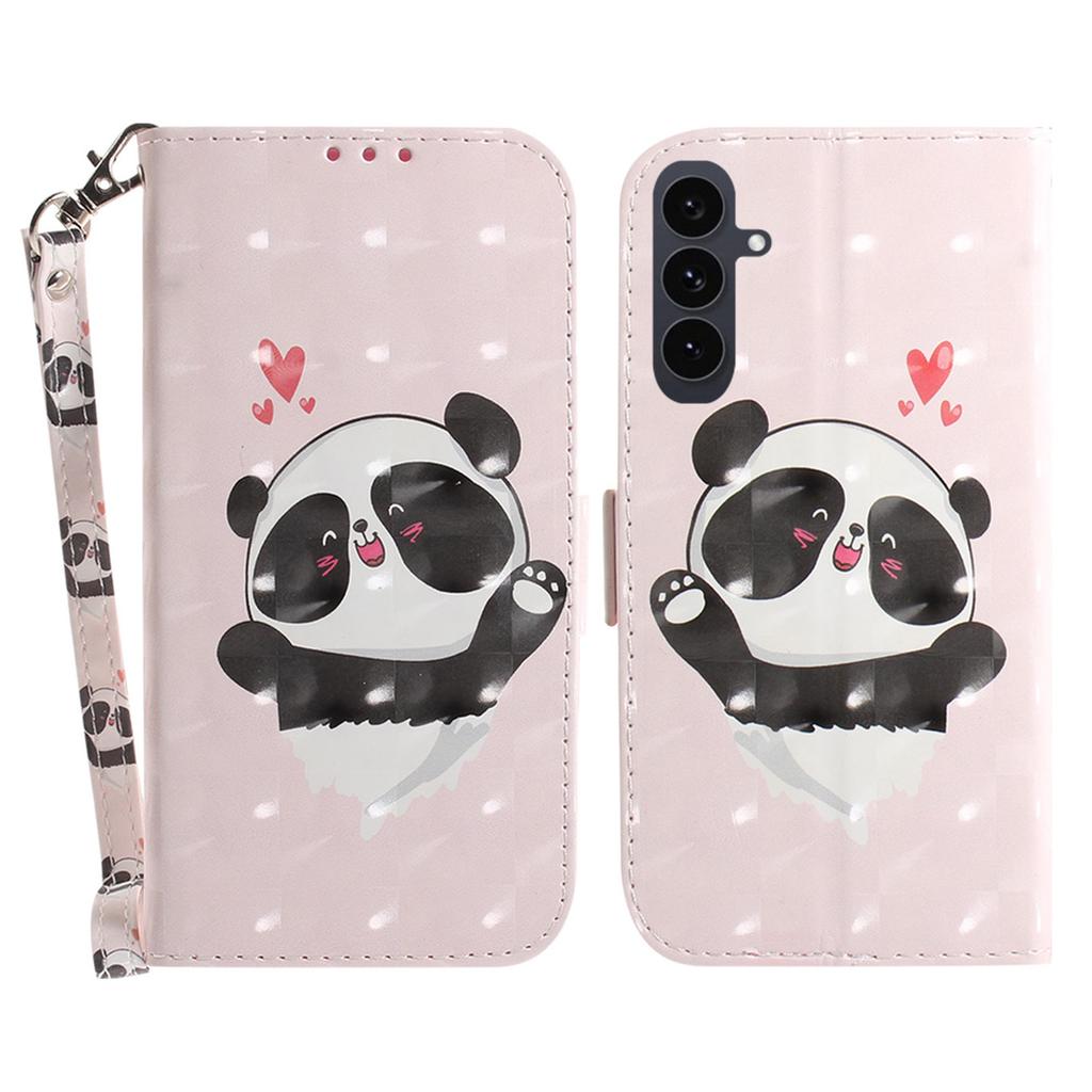 For Samsung Galaxy S25 FE Case Pattern Printing Leather Wallet Phone Cover with Wrist Strap