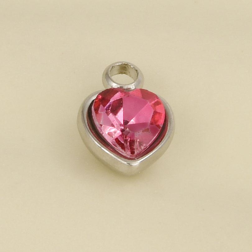 Elegant Girl Pendant Rhinestone Love Stainless Steel Pendants For Jewelry Making Supplies Heart Charm Pendant Handmade Bracelets