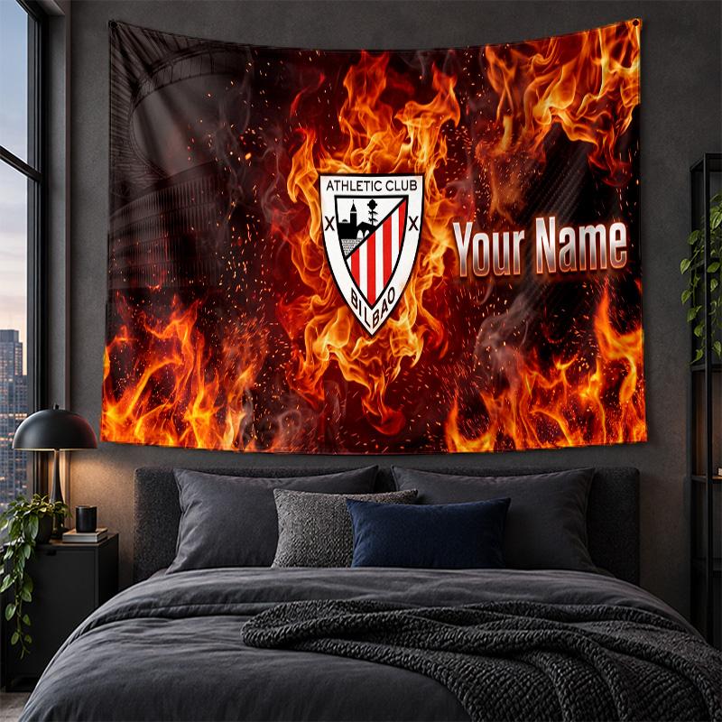 Personalized Tapestry Wall Hanging Athletic Bilbao FC Pattern Art Background Cloth