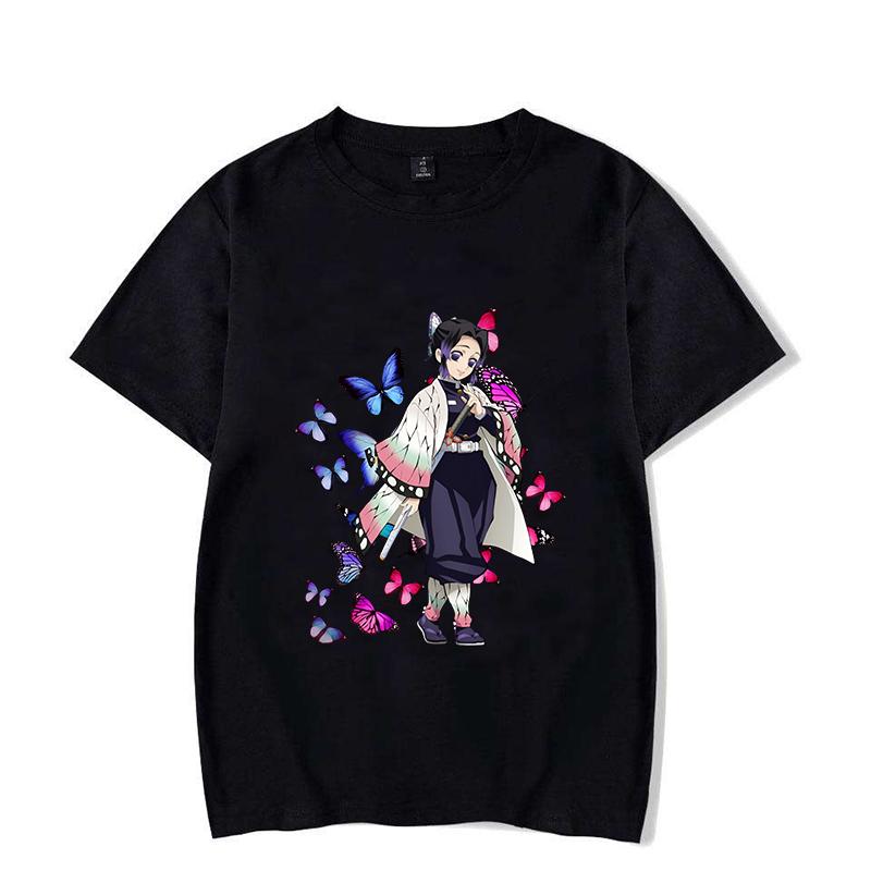 New Kochou Shinobu Printed T-shirts for Women Summer Tee Shirts Hot Anime Casual Short Sleeve Round Neck Tops T-shirts