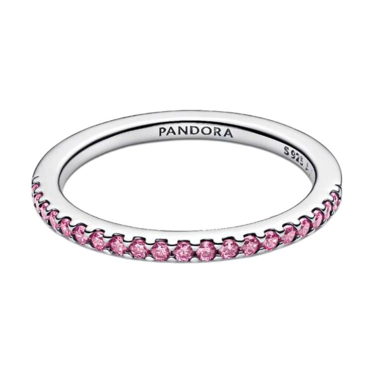 Pandora Personality Design Cubic Zirconia Ring Unisex rings Pink 192999C02 Box,50