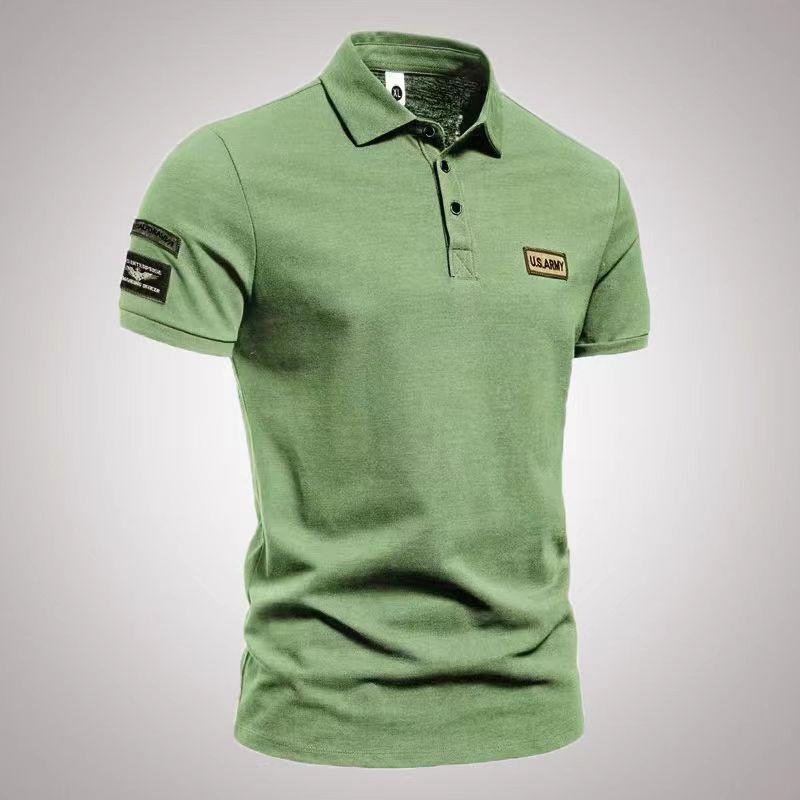 Summer Embroidered Short-Sleeved Tops Polo Shirts Men Free Ironing Business Men's Large Size Loose Polos