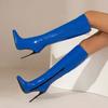 Women's Knee High Boots Sexy Red Blue Black Heeled Long Boot Female Large Size 48 Autumn Winter Party Shoes Ladies