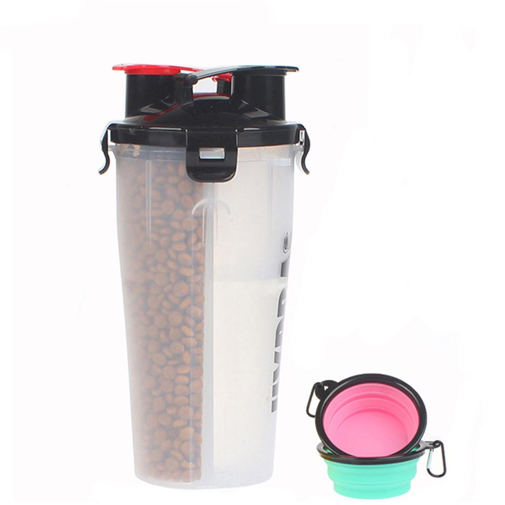 Portable Dual Purpose PP Dog Water Cup Food Storage Bottle Travel Bowl Container Outdoor Feeder Dog Dish Pet Supplies