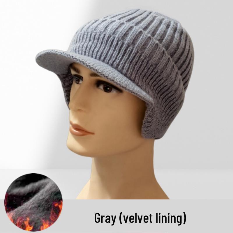 Men's Winter Ear Protection Knitted Wool Hat for Middle-aged and Elderly