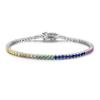 A new copper embedded 2mm color gradual change zircon tennis bracelet fashion design single row full diamond color jewelry
