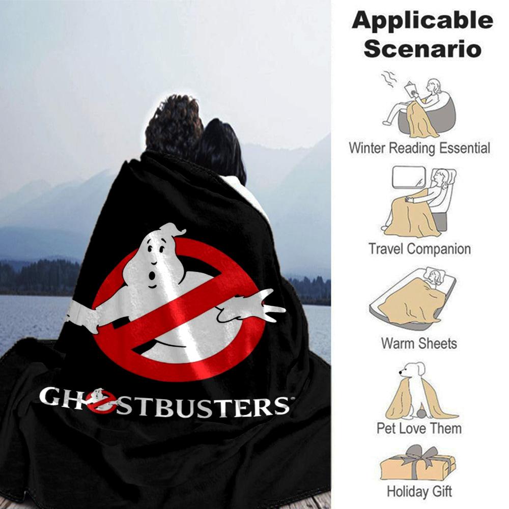 Ghostbusters Classic Ghost Logo Print Flannel Blanket Soft Warm Throw Blanket Movie Fan Sofa Bed Home Decor