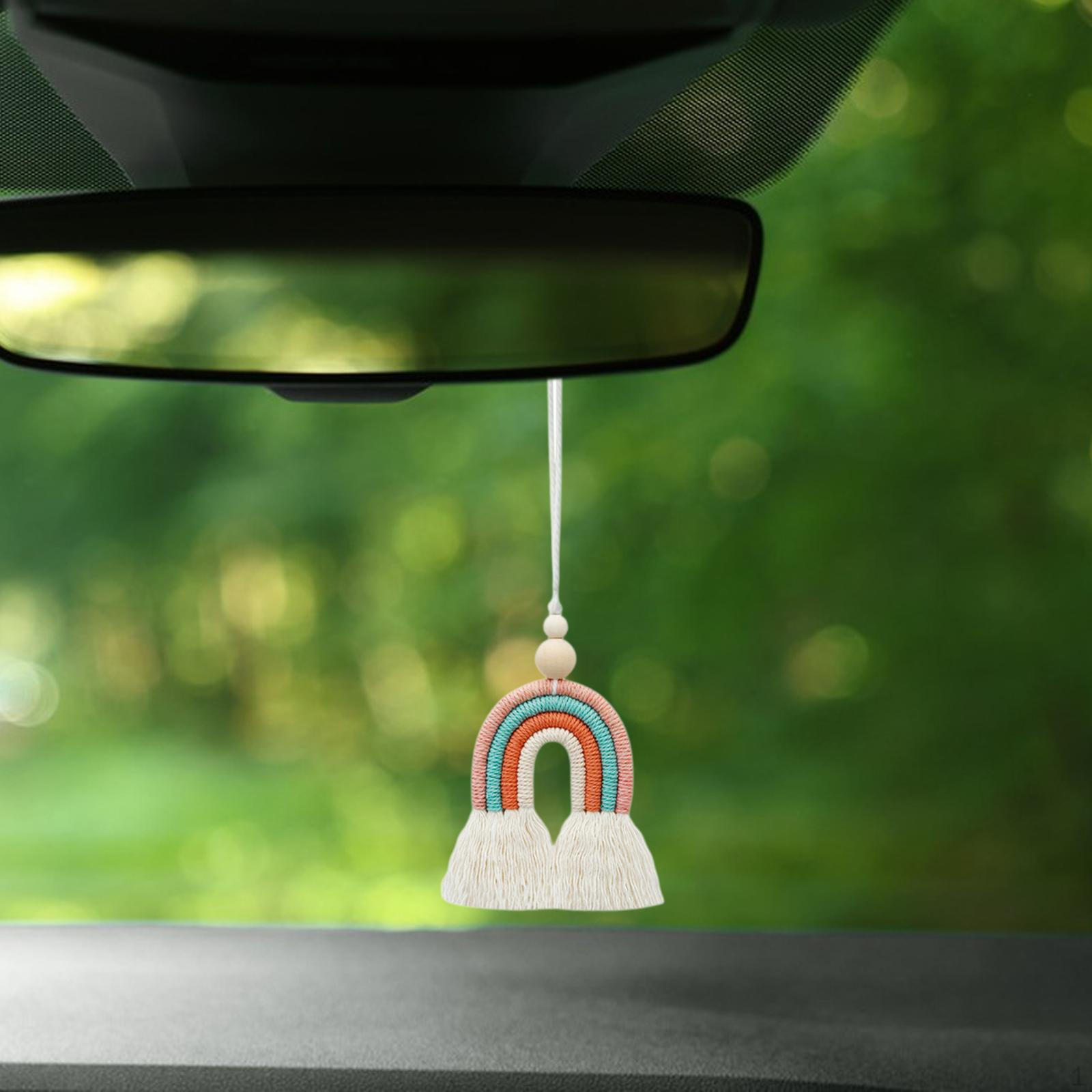 

Бохо Радужный автомобильный подвесной диффузор с эфирным маслом, подвесной освежитель воздуха, зеркало заднего вида с кисточкой розовый