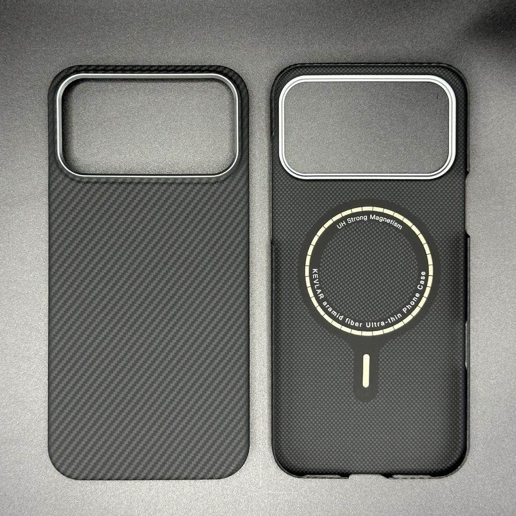 Real Aramid Carbon Fiber for iPhone 17 Air 16 pro max 15pro Ultra-thin Magnetic Case Anti-fall Metal Lens Protection Hard Cover