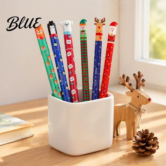 Klassenzimmer-Feiertagsparty-Mitgebsel Weihnachten Radierbare Stifte Rentier/Kinder-Muster Gedruckt Glatt Thematische Schreibwaren Kunststoff-Kugelschreiber für