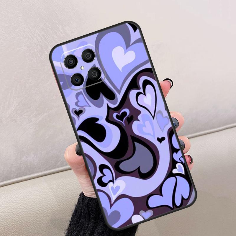 Brown Purple Hearts Swirl Pattern For Honor Magic 8 Pro 6 7 Lite Case For Honor Win RT 400 200 50 70 90 X8c X8b X9a X9b X9c X9d