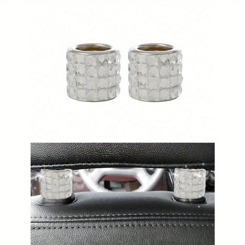2pcs/Set Rhinestone Decorated Car Headrest Rings, Universal Seat Connector Decorative Rings
