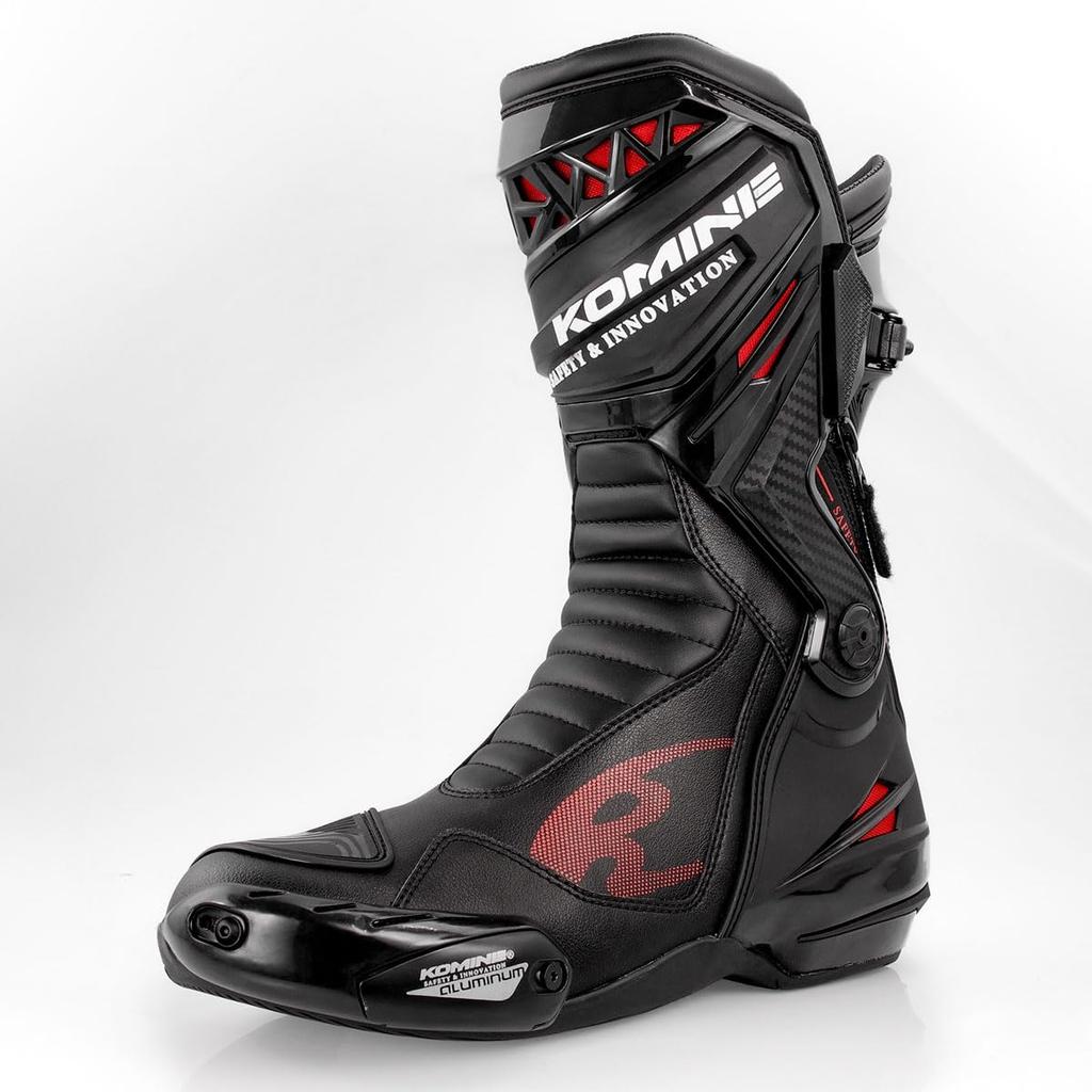 KOMINE Supreme Racing Boots for Stretch Size cm BK-087 Motorcycles, Black, Material, 05-087, Men's, 26.5