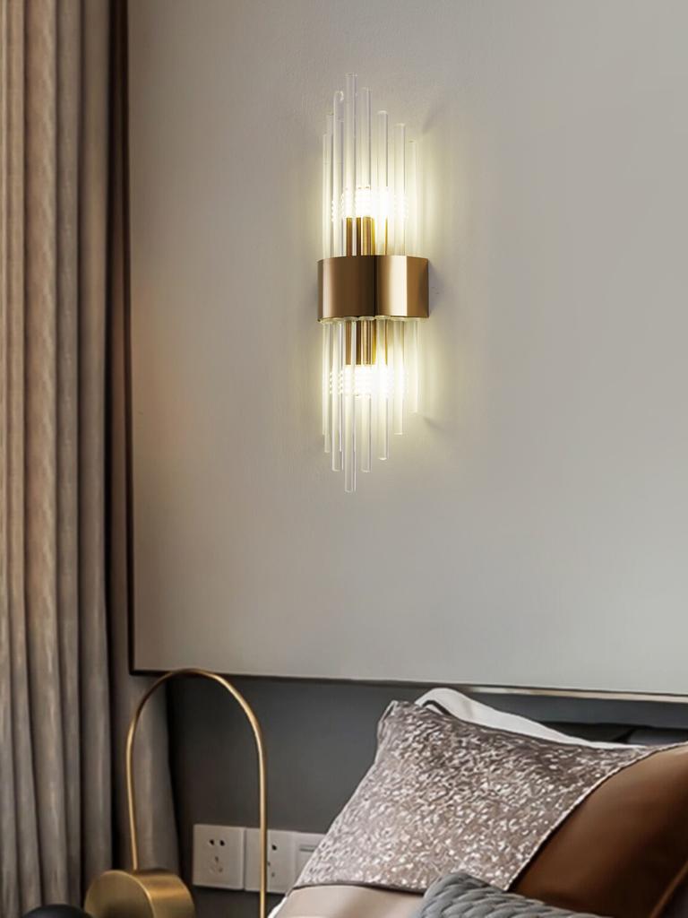 Modern Gold/Black Crystal Wall Light Sconces Stainless Steel Led Lamp for Living Room Bedroom Bedside Corridor Wall Decorations