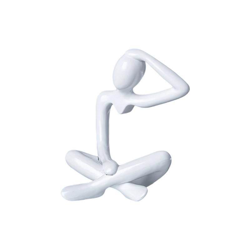 Abstract Thinker Figurine Sculpture Modern Art Homes Decors Plastic Statue for Living Room or Office Bookshelf Display